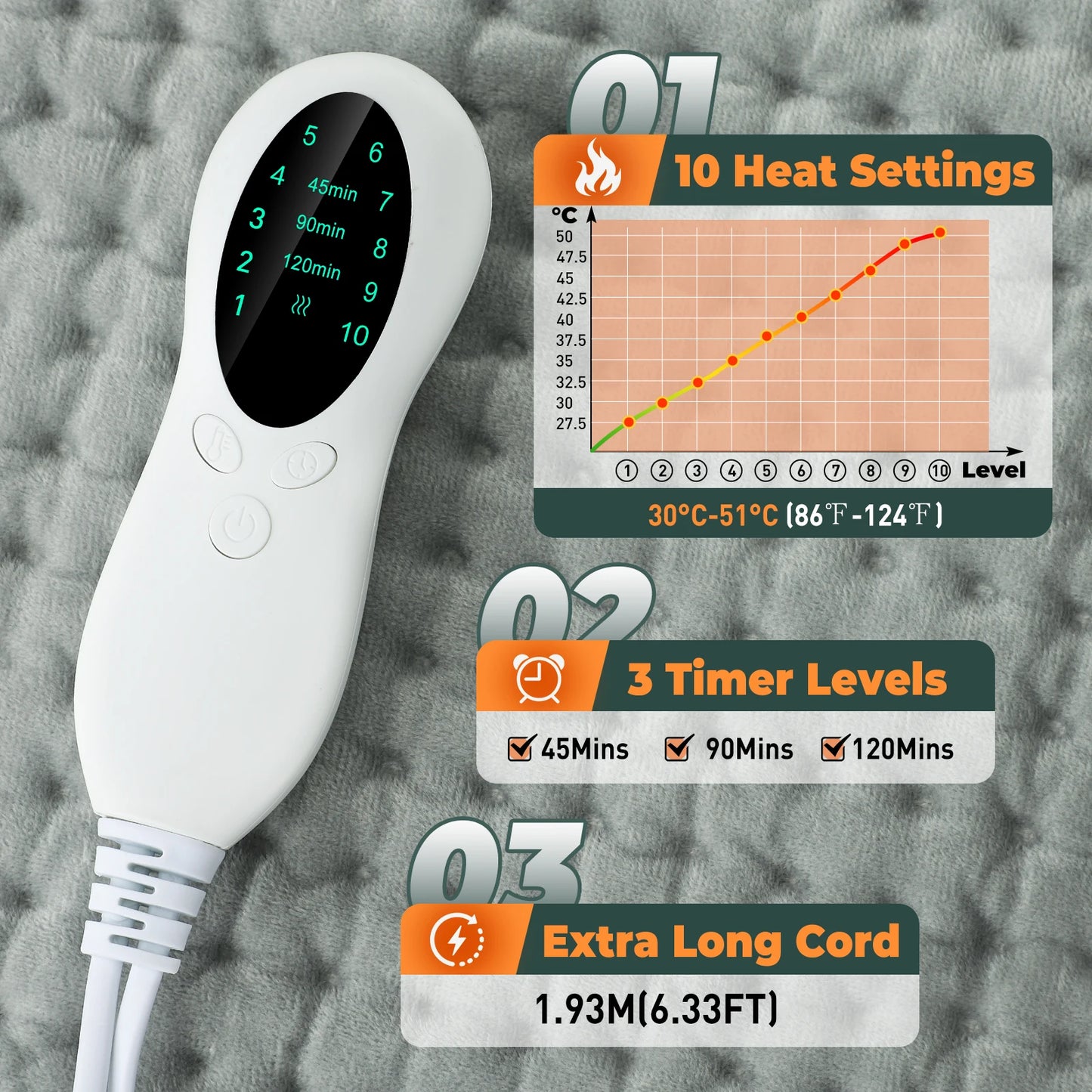 Electric Heating Pad 10 Gears Blanket Winter Thermal Heater for Room Bed Sofa Office for Waist Back Foot and Hand Warming Mat Peaceful Pleasures Health and Wellness