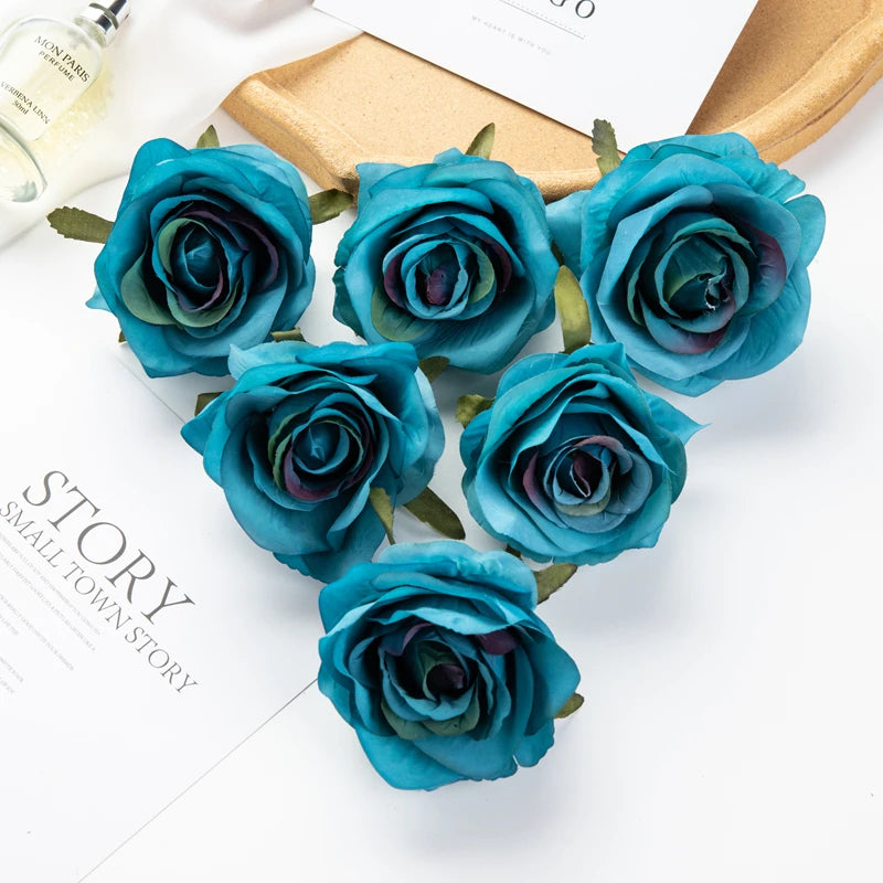 Artificial Silk Rose Heads 5/10pcs | Wedding & Home Decor