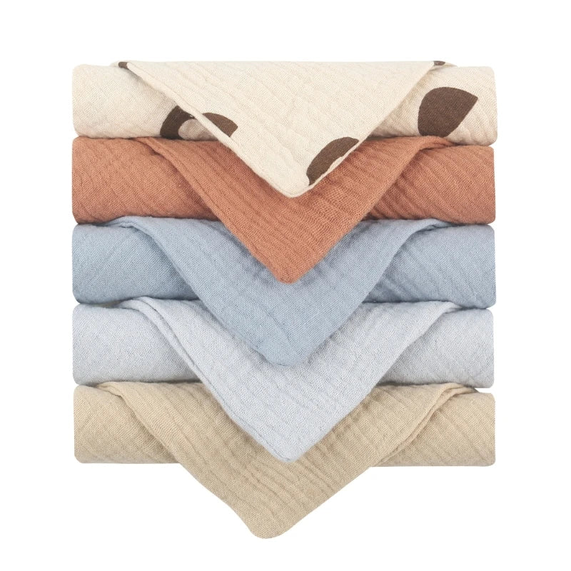 5-Pack Soft Cotton Baby Washcloths | Gauze Face Cloths for Newborns