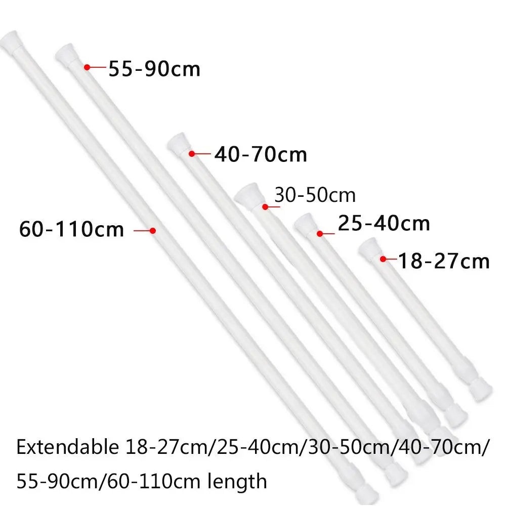 Adjustable Spring Telescopic Curtain Rod 18–110cm | No-Drill