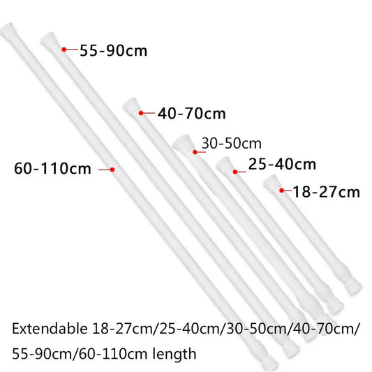 Adjustable Spring Telescopic Curtain Rod 18–110cm | No-Drill Telescopic Curtain Rod Peaceful Pleasures Health and Wellness
