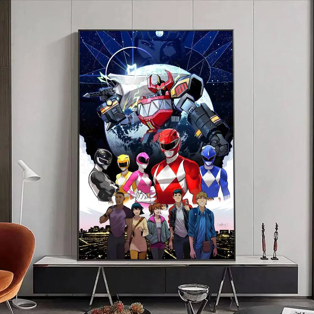 TV M-Mighty Morphin Power Rangers Poster HD art poster for home living room bar office decoration sticky, waterproof Peaceful Pleasures Health and Wellness z12 21X30cmNoframe