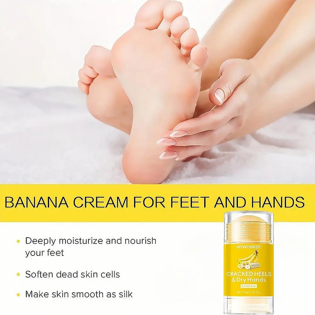 40g Banana Moisturizing Foot Care Cream Urea Anti-Dry Crack Repair Heel Callus Balm Non-Greasy Stick For Hand and Foot Care Peaceful Pleasures Health and Wellness