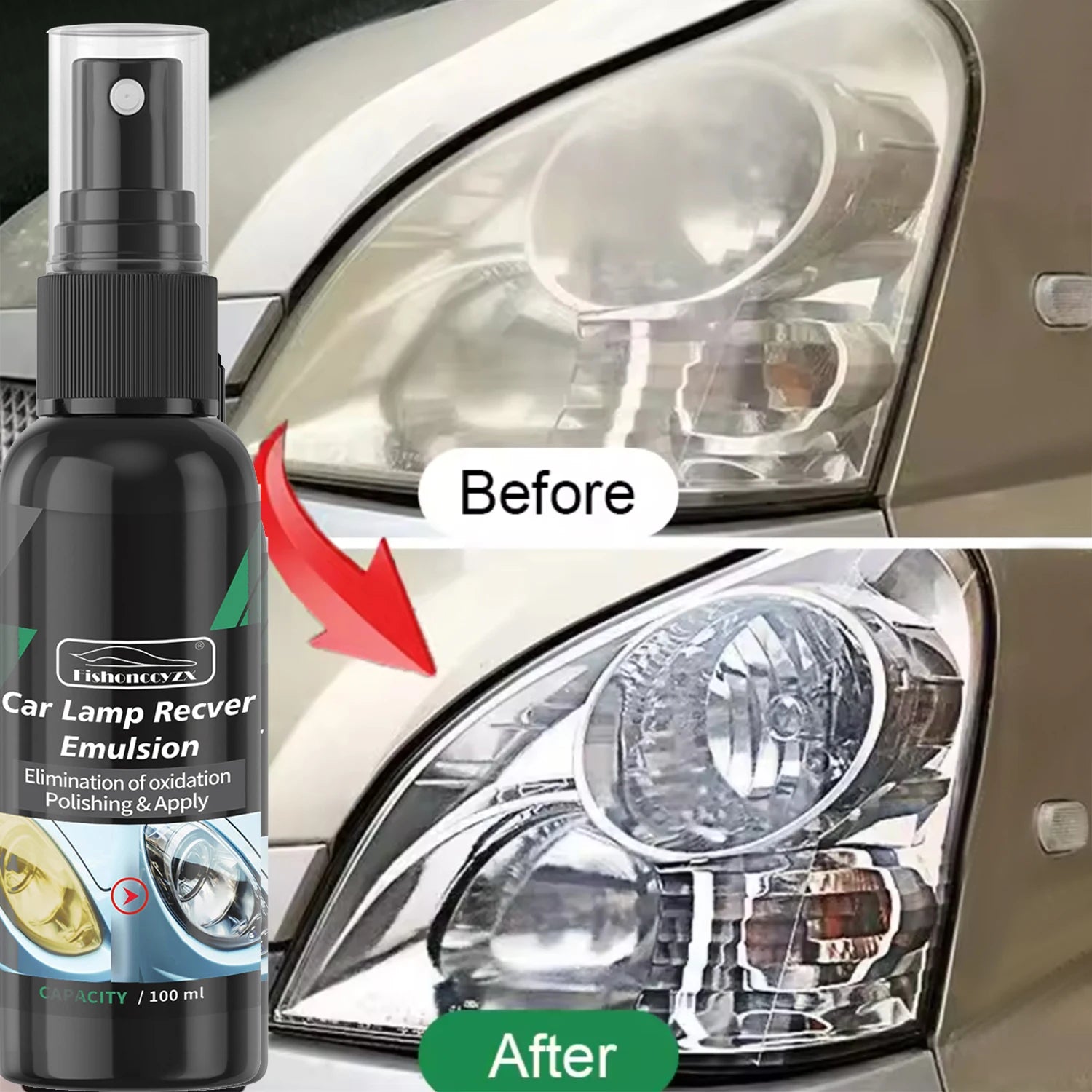Car Headlight Restoration Polishing Kits Headlamp Scratch Remover Repair Cleaning Paste Remove Oxidation Headlight Polish Liquid Peaceful Pleasures Health and Wellness
