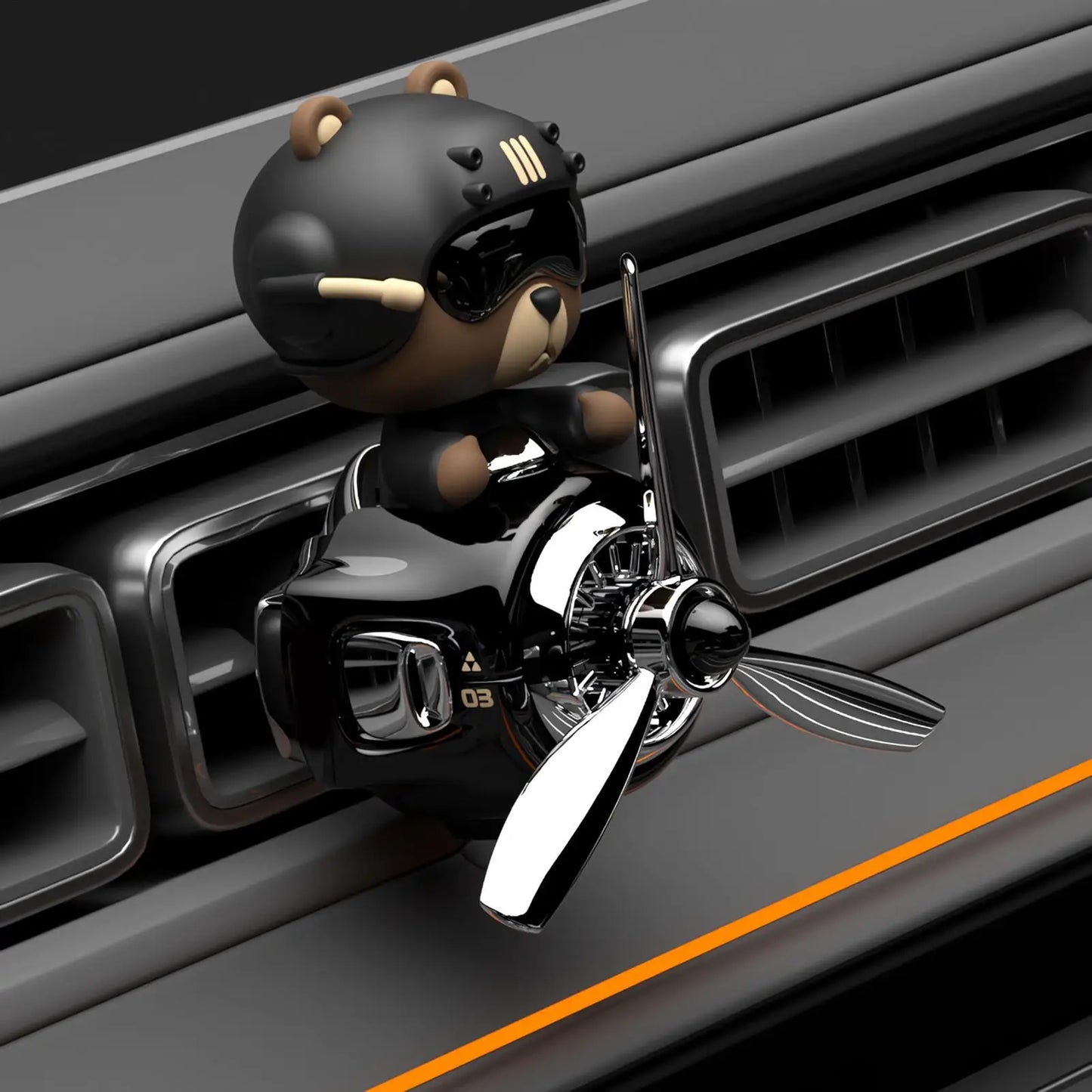 Rotating Pilot Bear Car Air Freshener Vent Clip Diffuser