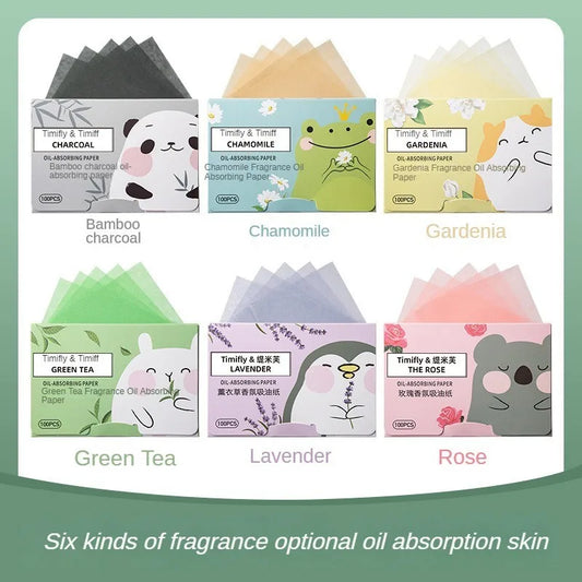 BIOAOUA 100-Sheet Fragrance Facial Oil-Absorbing Papers T-Zone Facial Blotting Sheets Oasis Select
