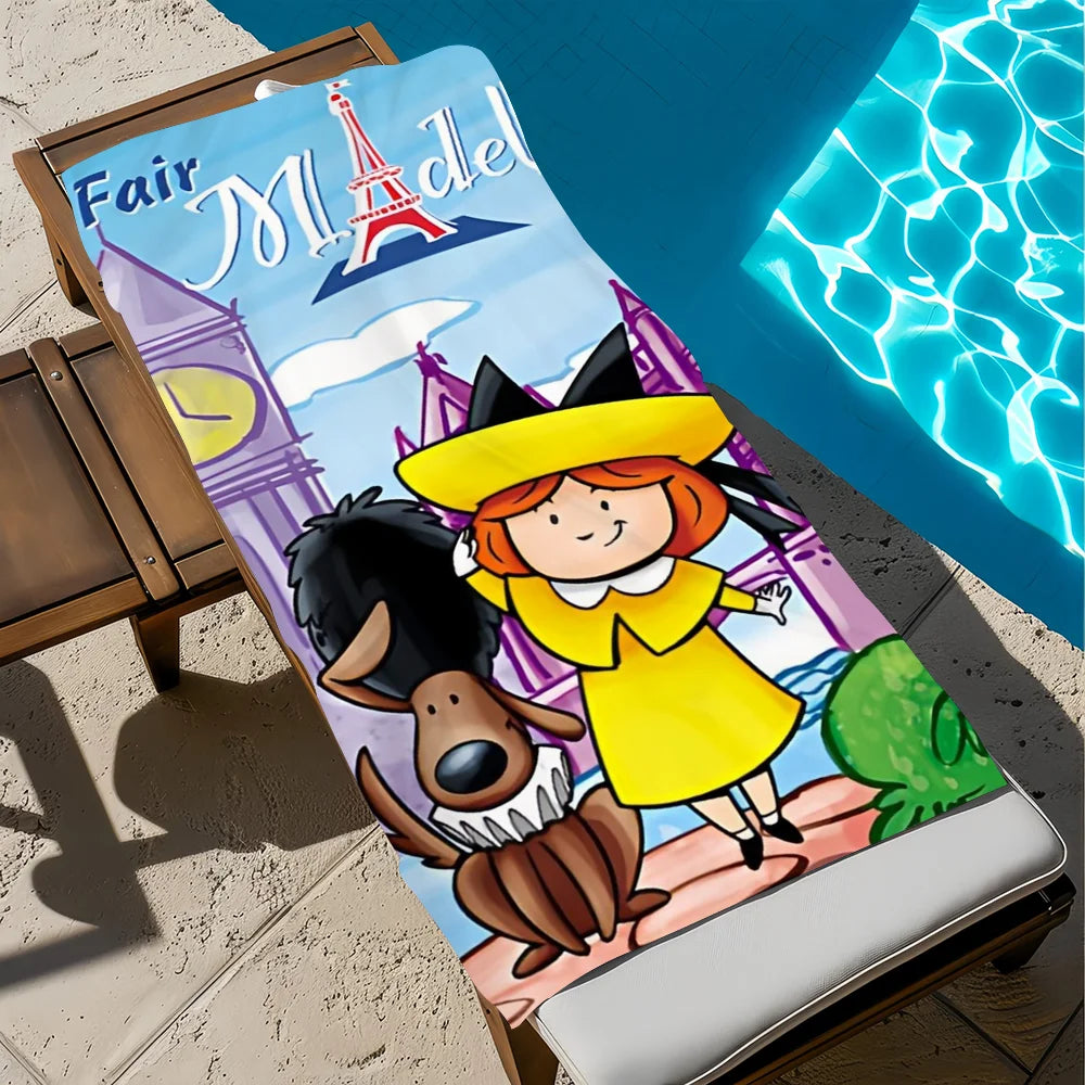 Madeline Cartoon Quick-Dry Beach Towel | Pool, Gym & Travel Quick-Dry Beach Towel Peaceful Pleasures Health and Wellness z2 STJ150x180CM
