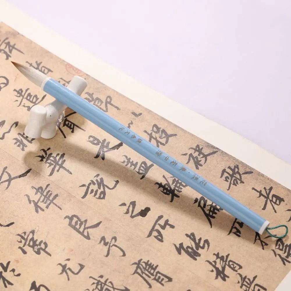 Oil Watercolor Chinese Calligraphy Brush Oil Painting Wood Scriptures Writing Brush Wolf Hair Art Paint Brush Practice Peaceful Pleasures Health and Wellness