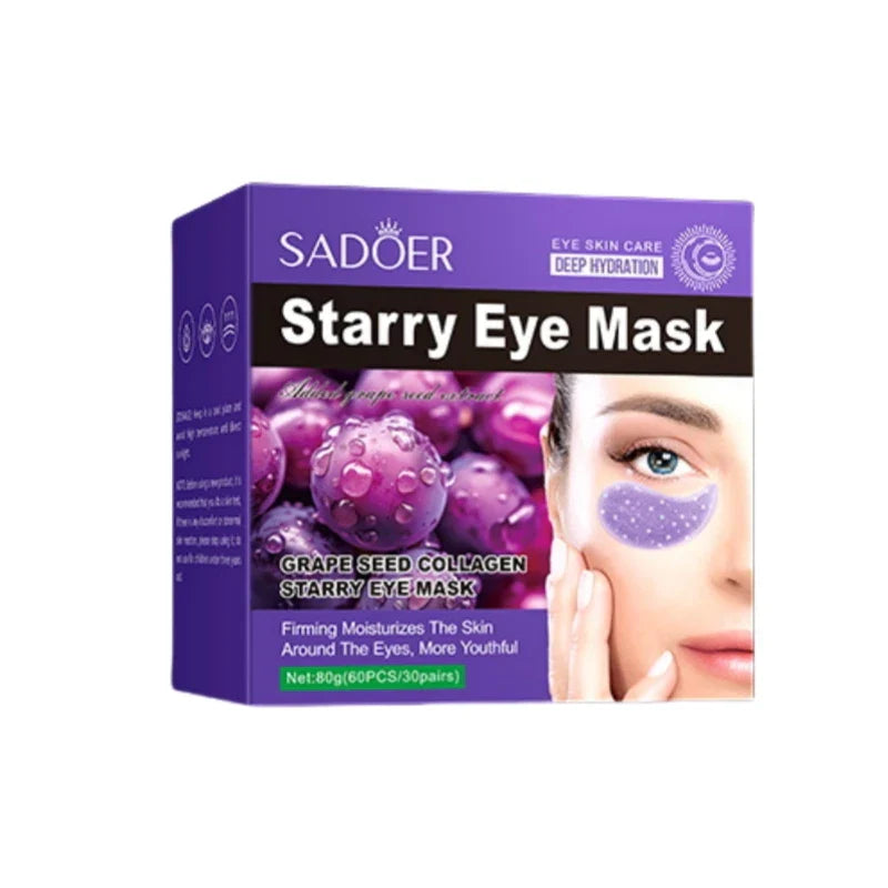 SADOER Grape Seed Collagen Eye Mask – 60 Pcs, Hydrating