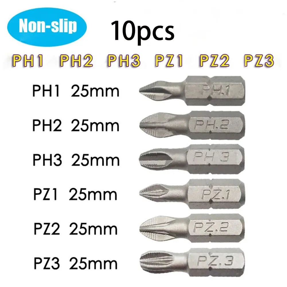 Anti Slip Screwdriver Bit Electric Hex Shank Magnetic Drill Screw