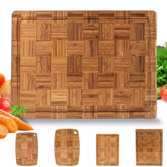 Premium Bamboo Cutting Board for Kitchen, Rectangle and Oval Design, Thick and Durable Chopping Surface for Vegetables, Meats Peaceful Pleasures Health and Wellness