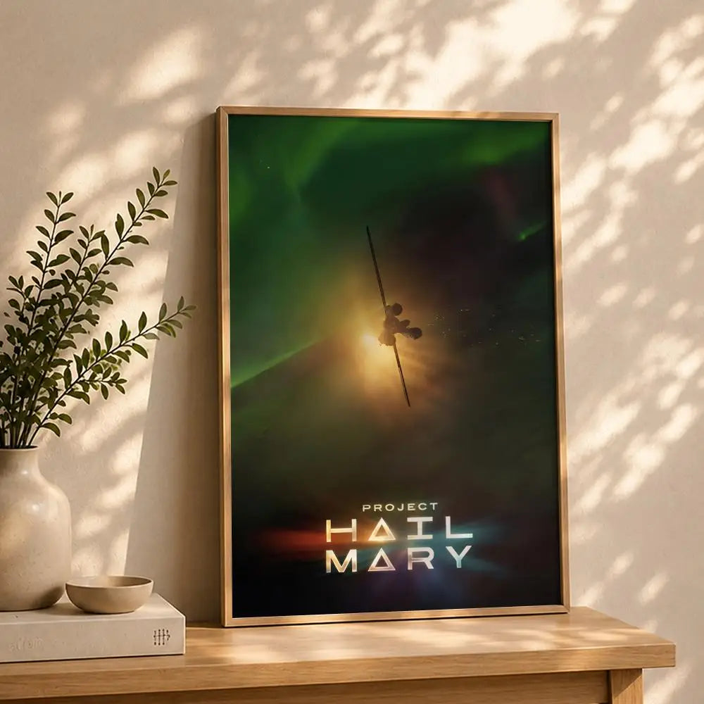 Movie-Project Hail Mary Poster HD Self Adhesive Waterproof Wall Art Ideal for Home Office Dorm Bedroom Great Gift Peaceful Pleasures Health and Wellness