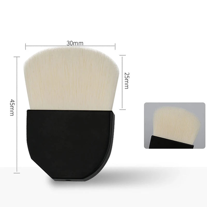 1 Pcs Ultra-Thin One-Line Foundation Brush Crescent-Shaped Mask Brush Short Handle Fluffy Soft Bristle Professional Beauty Tool Peaceful Pleasures Health and Wellness A