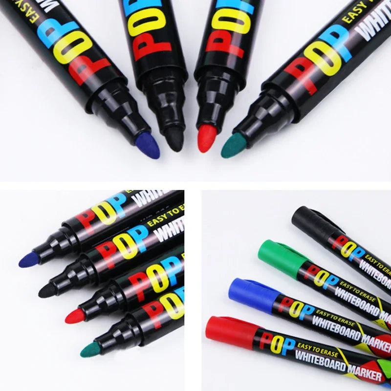 8/12 Color Erasable Whiteboard Marker Set – Refillable, Non-Toxic