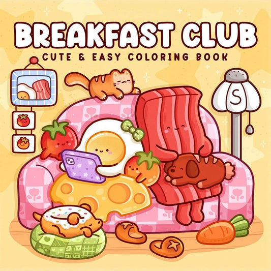 Breakfast Club Coloring Book Adults Cute Easy Drawing Perfect Peaceful Pleasures Health and Wellness HHB-A0-066