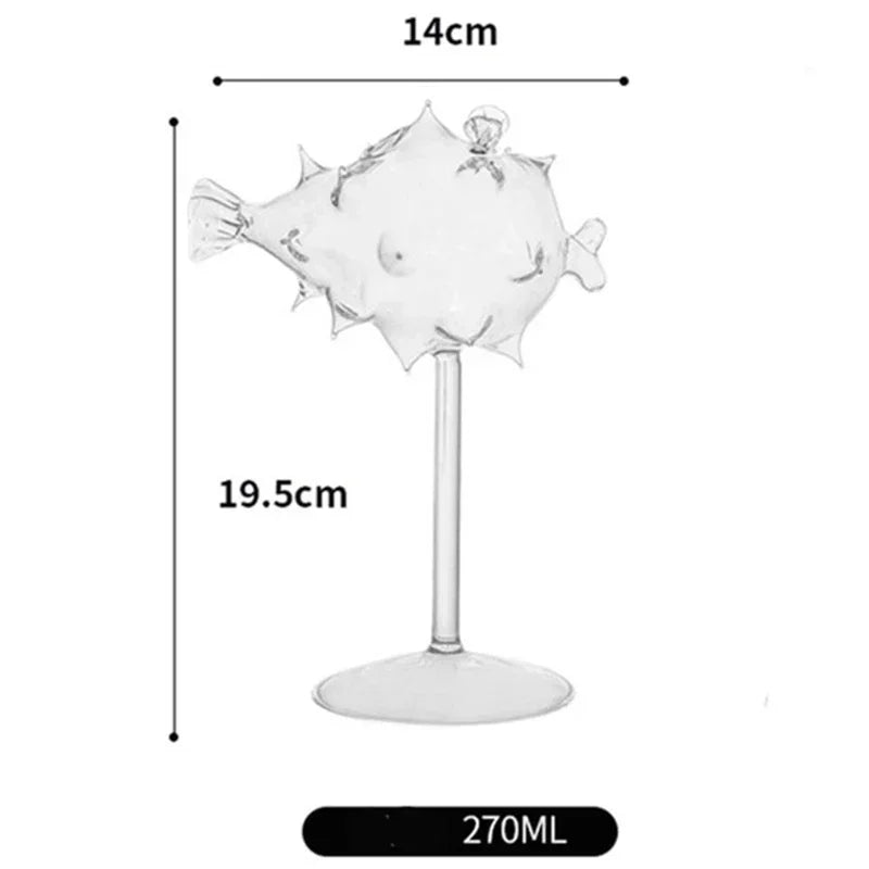 Creative Cocktail Personalized Glass Pufferfish Octopus Tall Cup Bar Swan Bird Wine Glass Wedding Party Birthday Gift Peaceful Pleasures Health and Wellness A M