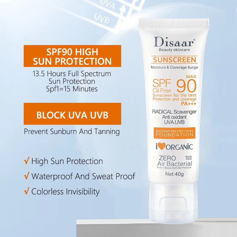Facial Body Sunscreen Waterproof SPF 90+UV Sun Cream Sunblock Skin Protective Cream Anti Sun Facial Seaside Protection Cream Peaceful Pleasures Health and Wellness