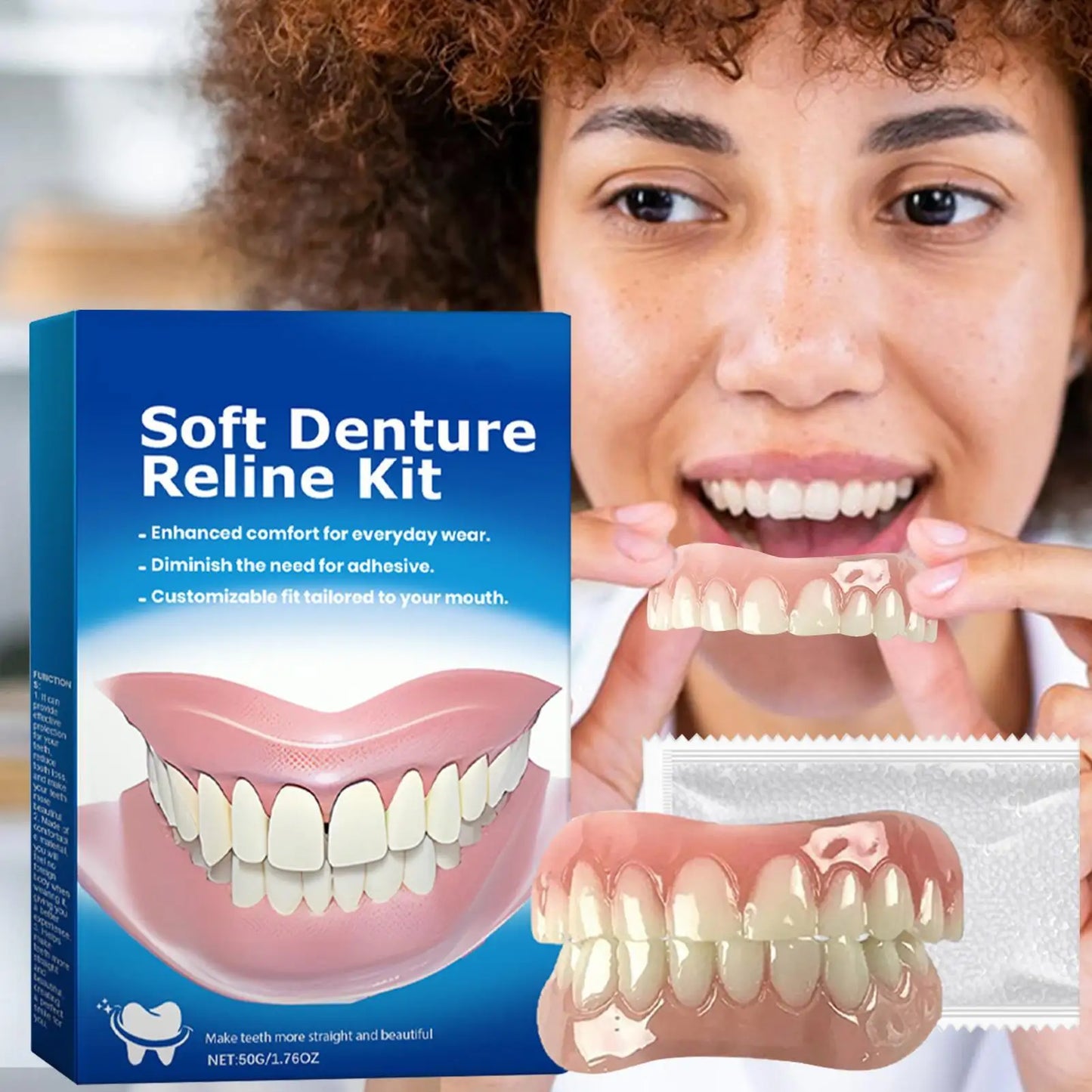 Silicone Denture Kit – Soft Flexible Upper & Lower Teeth Set