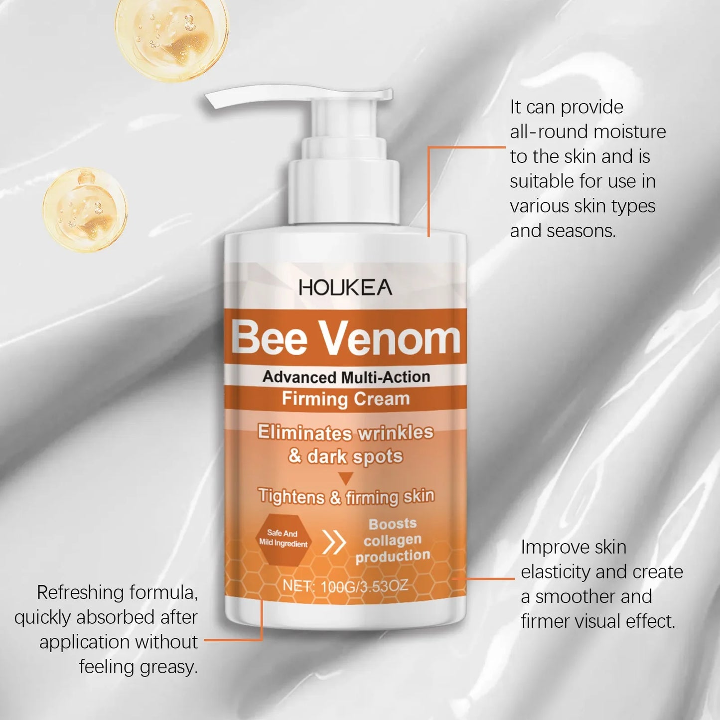 HOUKEA Bee Venom Firming Body Cream – Skin Tightening 100g