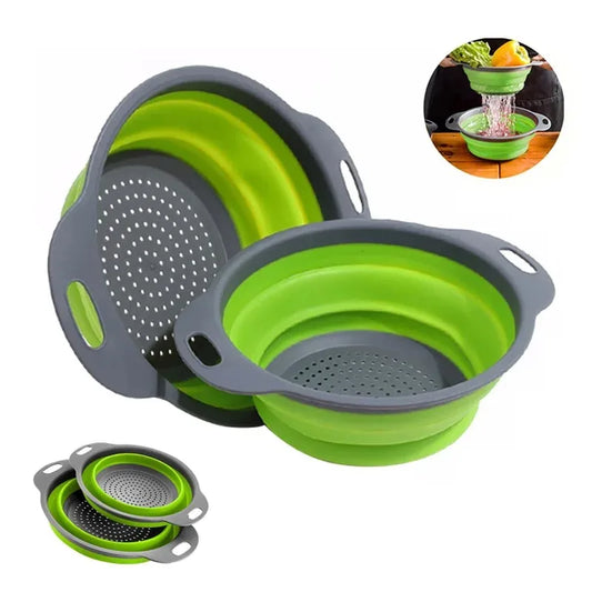 Silicone vegetable and fruit cleaning and drainage basket cleaning basket Folding water filter net Kitchen Gadgets Peaceful Pleasures Health and Wellness