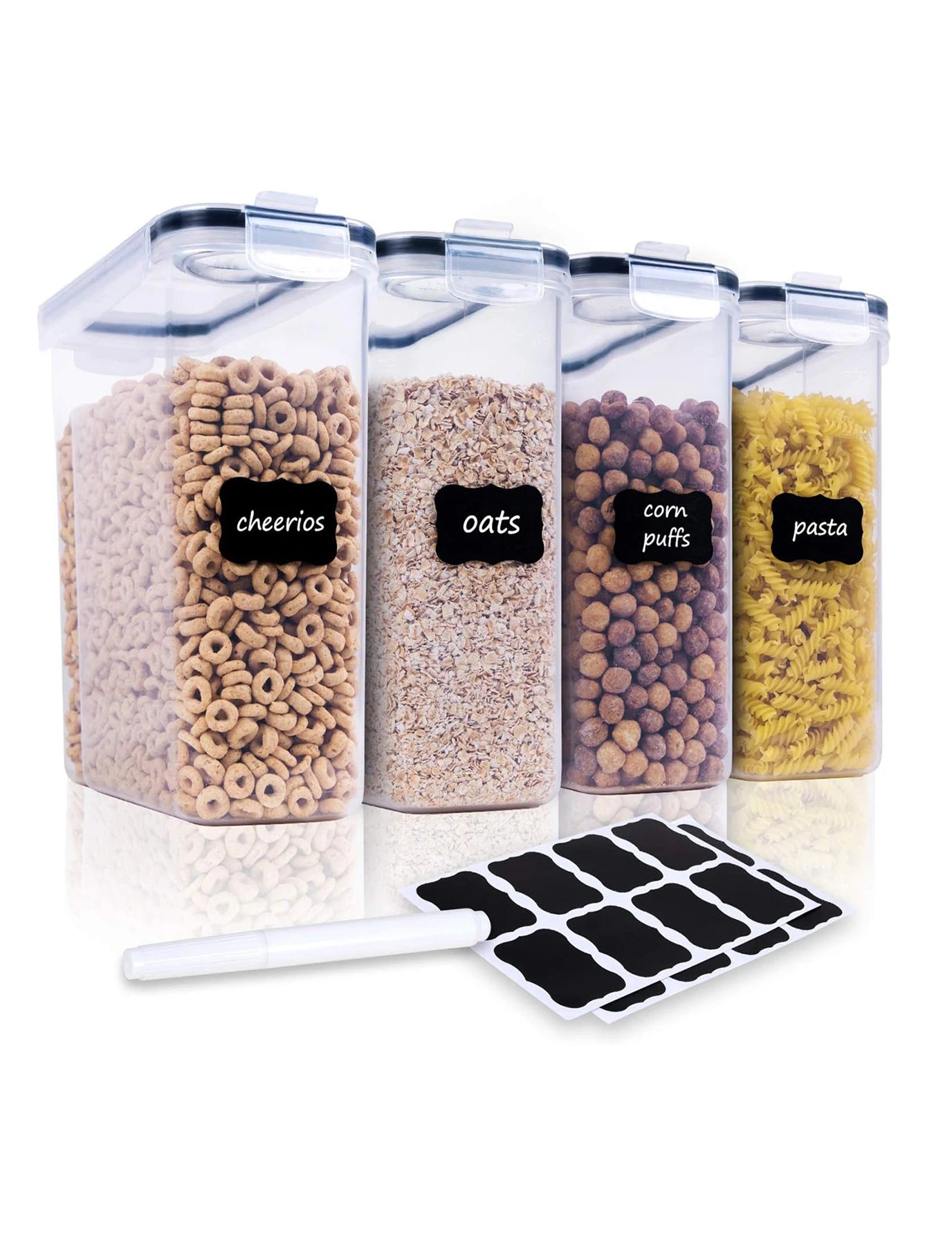 4pcs 2.5L Large Airtight Food Storage Containers with Lids Kitchen Storage Peaceful Pleasures Health and Wellness