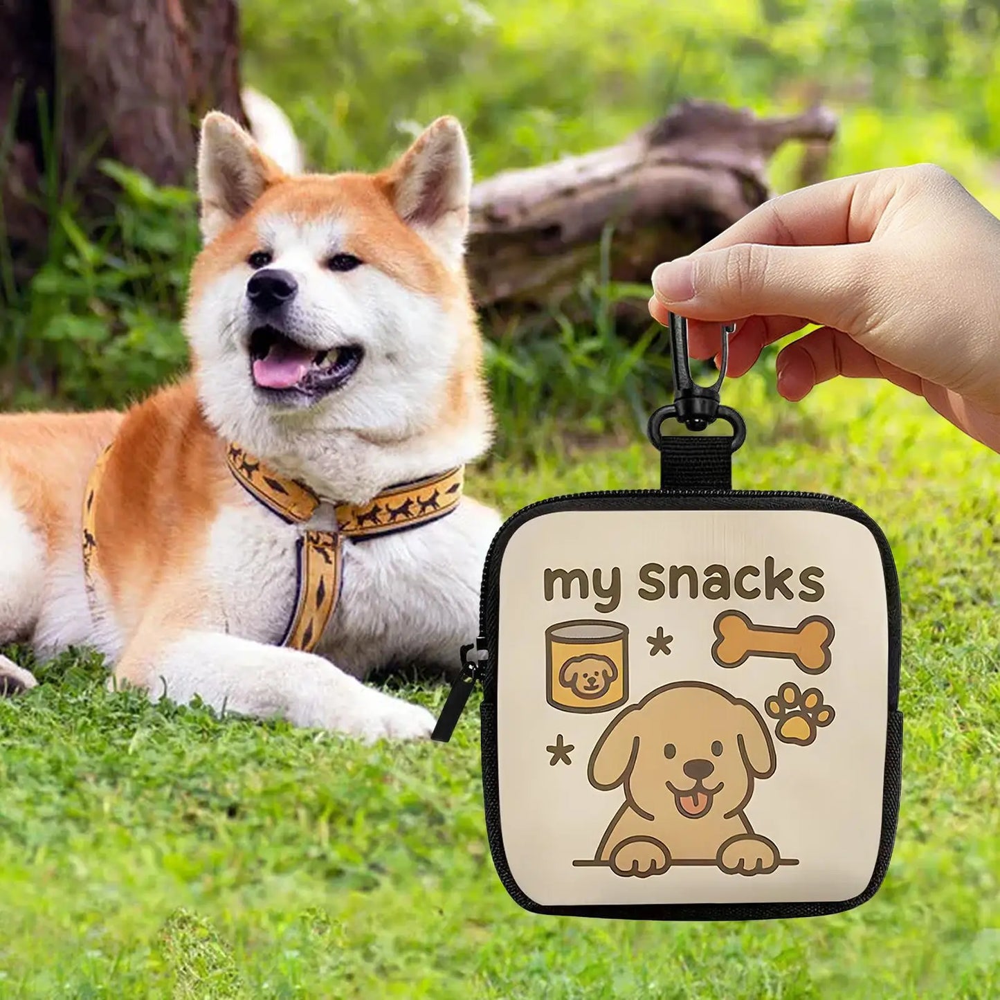 Portable Dog Treat Bag with Hook & Zipper | Training Pouch