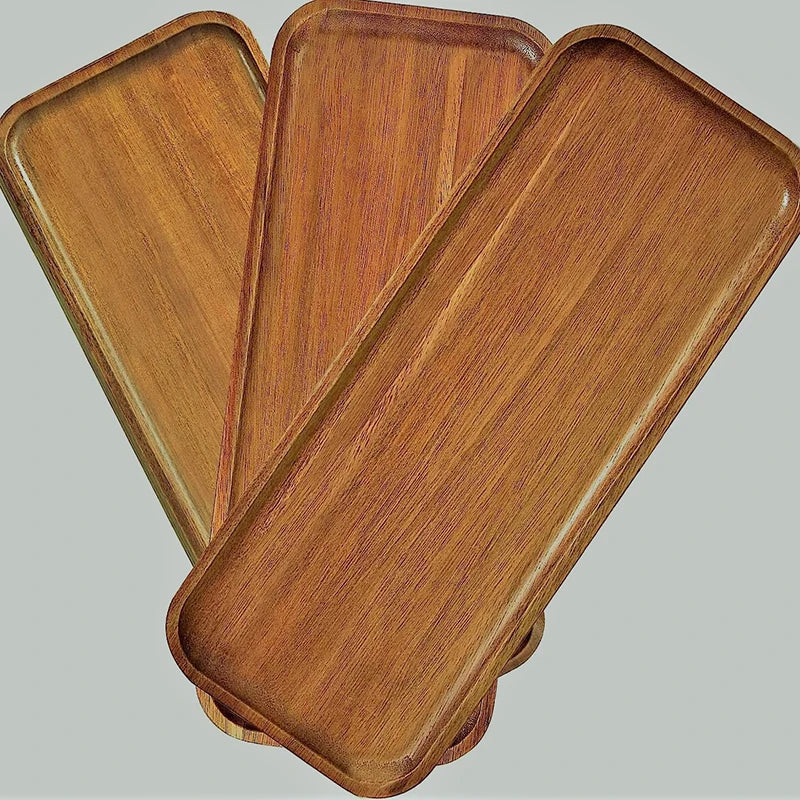 Japanese Round Solid Wood Serving Tray – Snack & Fruit Platter