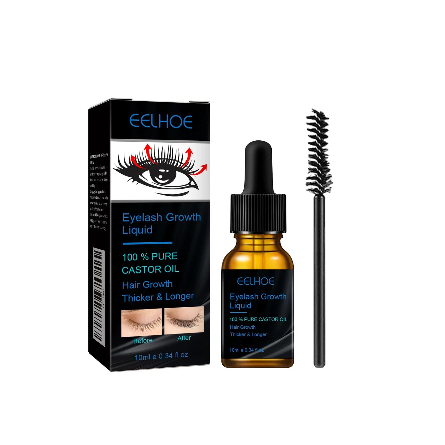 Castor Oil Eyebrow & Eyelash Growth Serum | 10ml Peaceful Pleasures Health and Wellness 1pcs
