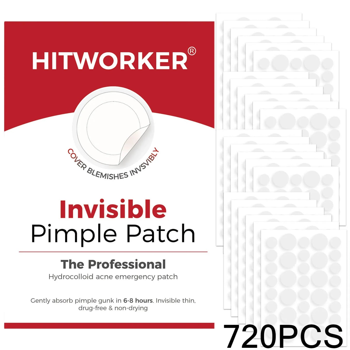 Invisible Waterproof Hydrocolloid Acne Patches – All Skin Types