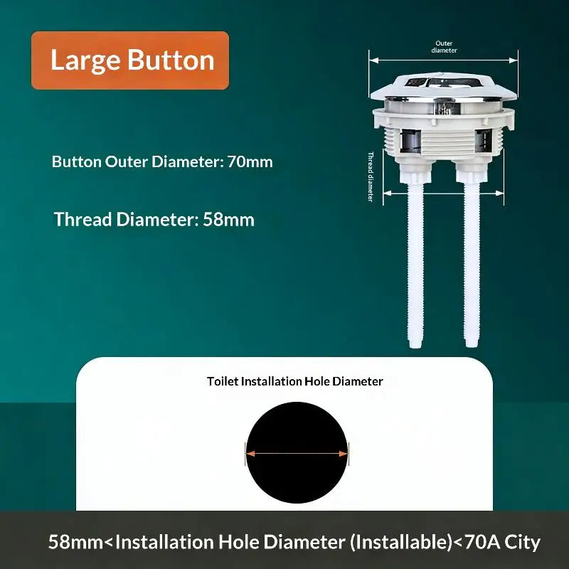 Dual Flush Toilet Push Button 38/48/58mm | Tank Valve