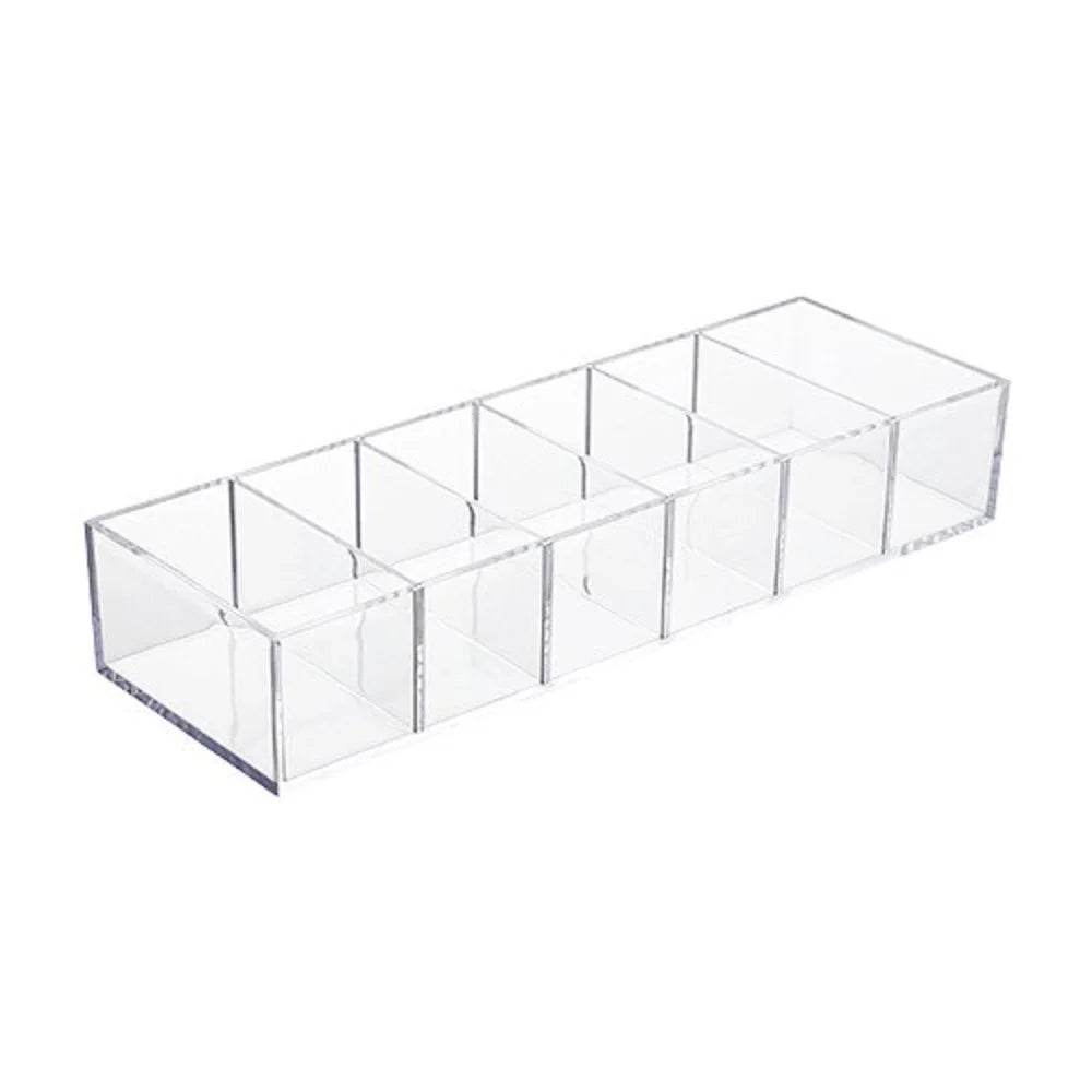 Transparent Acrylic Makeup Organizer – 6-Grid Desktop Storage Box Makeup Storage Organizer Oasis Select 6 grids