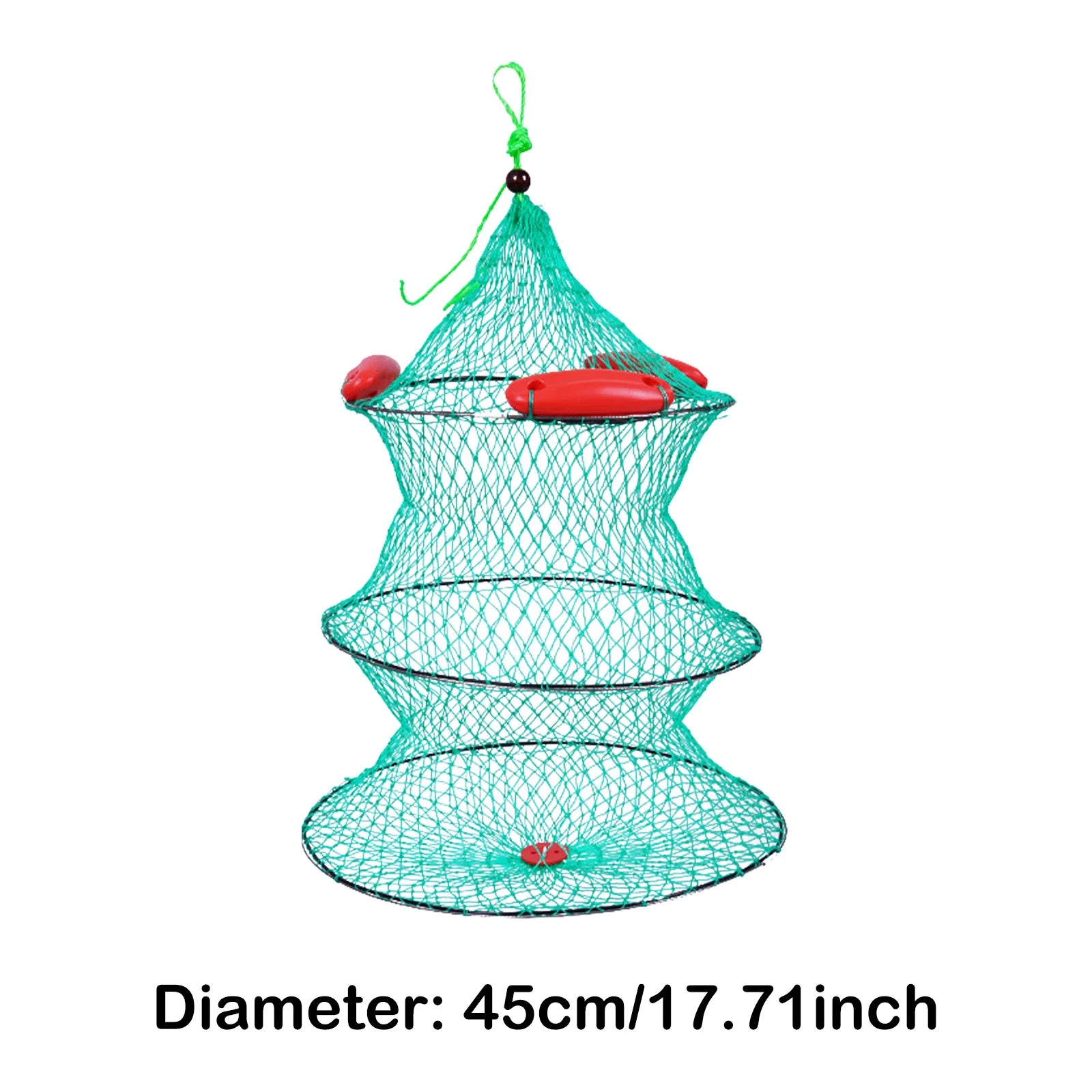 Collapsible Floating Fish Basket Multi Floating Ball Fishing Net Bag for Live Caught Fish Peaceful Pleasures Health and Wellness