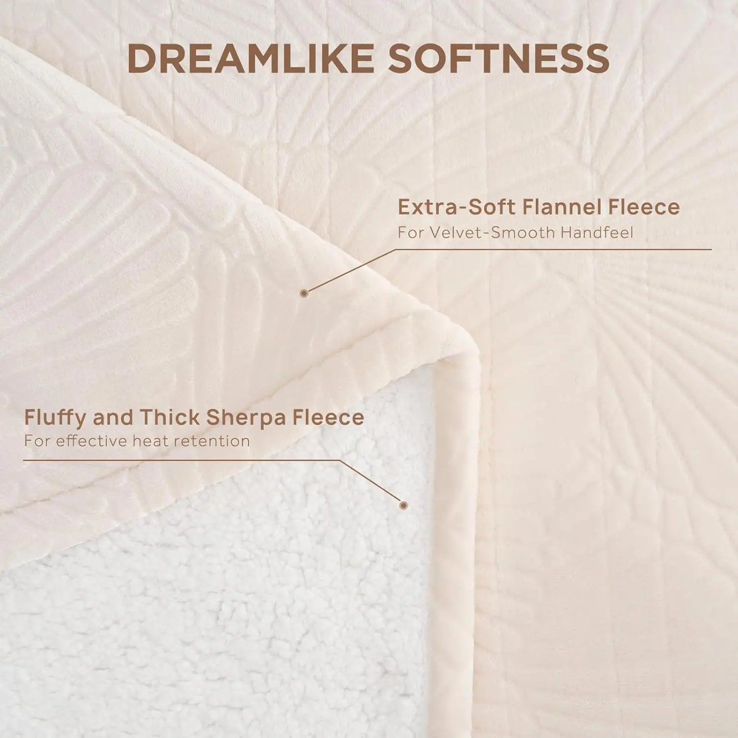 Textured fabric with 'Dreamlike Softness' description and features highlighted.