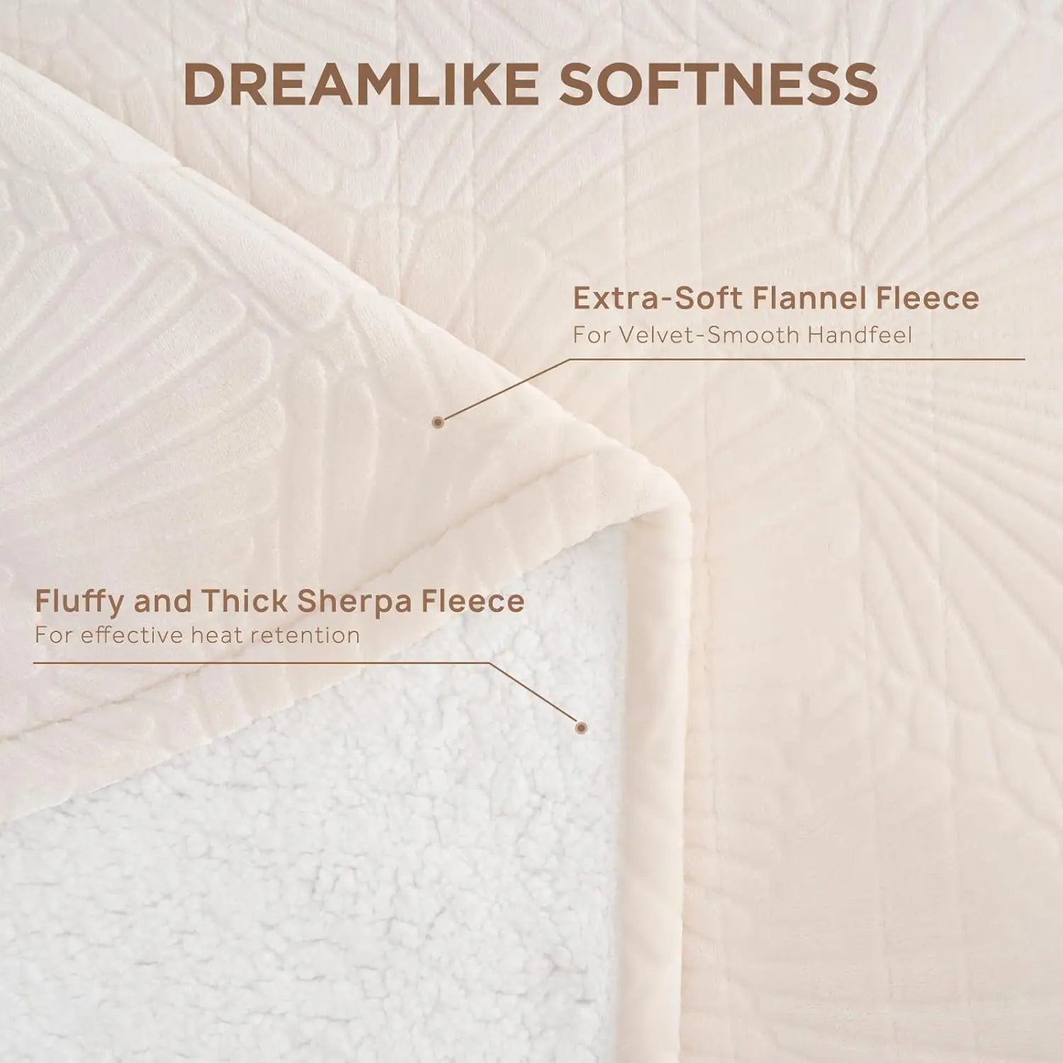 Textured fabric with 'Dreamlike Softness' description and features highlighted.