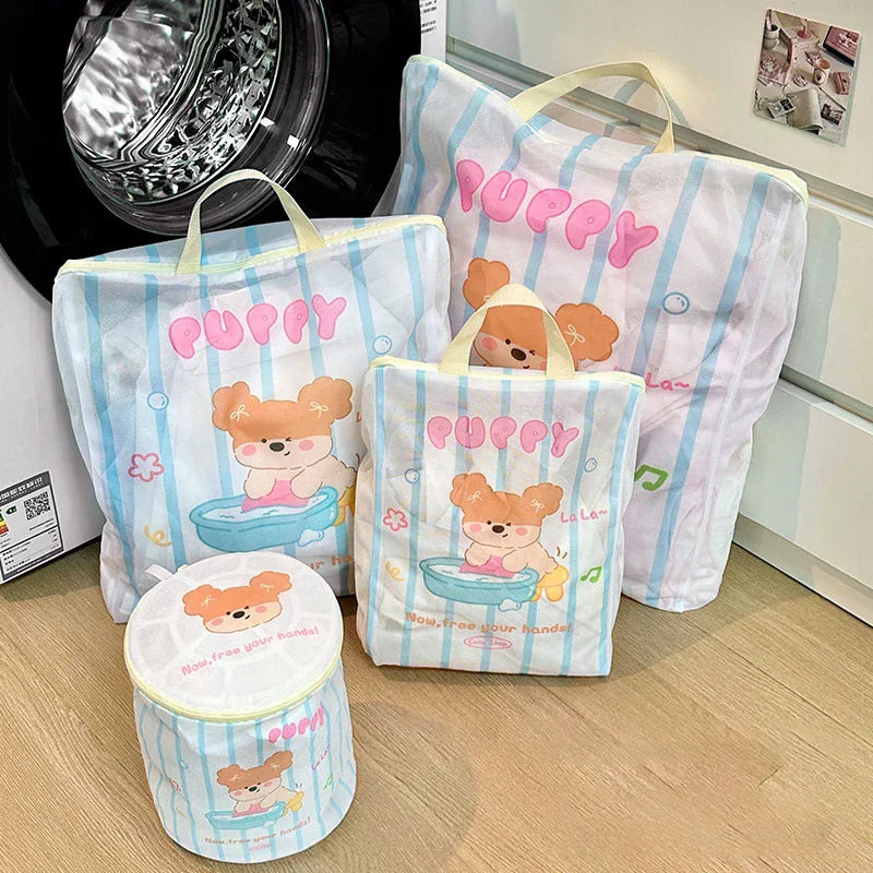 Cute Bear Kids Laundry Bag – Portable Mesh Washing Bag Mesh Laundry Bag Peaceful Pleasures Health and Wellness