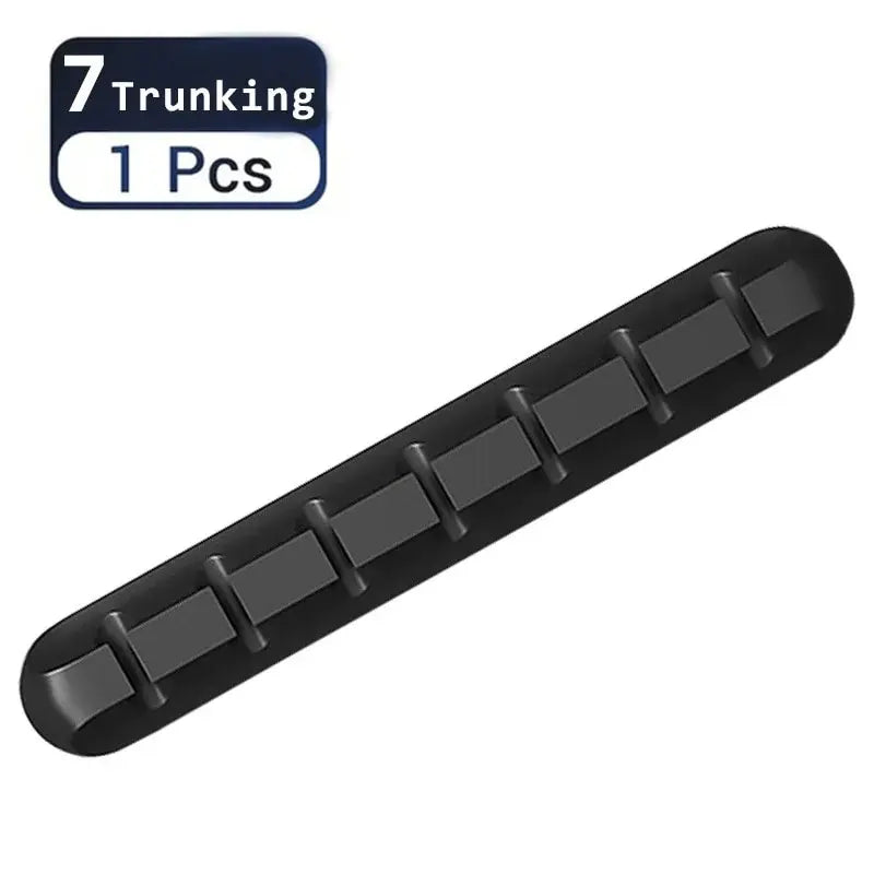 Silicone Desktop Cable Organizer – Self-Adhesive, 5 or 7 Holes
