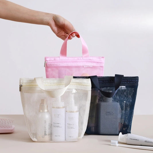 Portable Mesh Makeup Toiletry Storage Bags Handbags Travel Washing Body Shower Tools Organizer Hanging Cosmetic Organizer Pouch Peaceful Pleasures Health and Wellness
