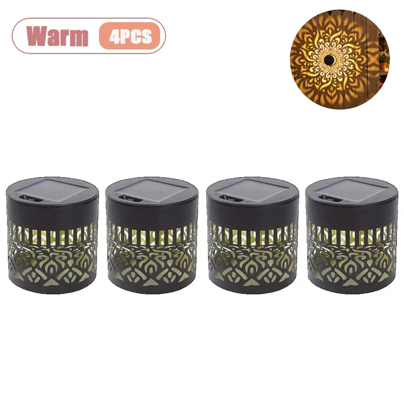 Solar Mandala Wall Lantern | Outdoor Waterproof Garden Fence Light