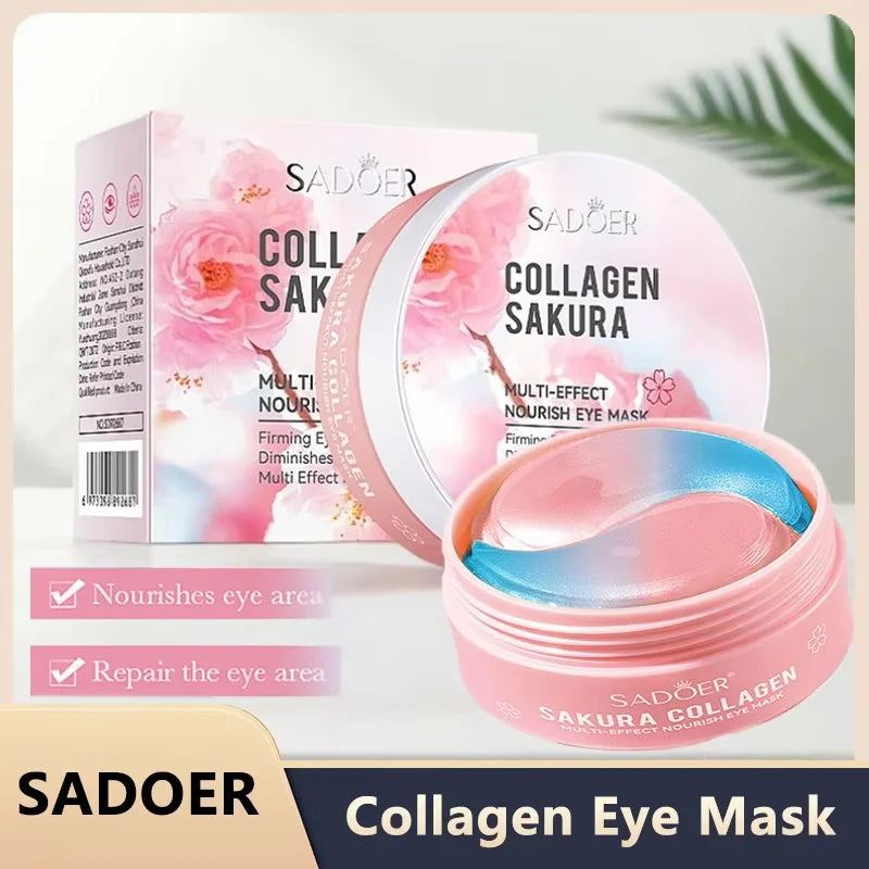 SADOER Sakura Collagen Eye Masks 60pcs – Hydrogel Eye Patches