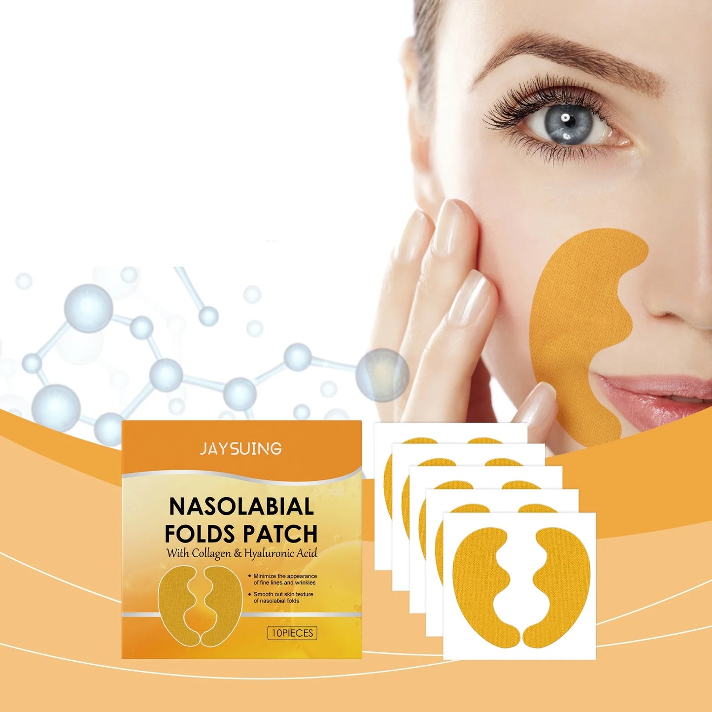 Wrinkle Removal Patch Hyaluronic Nasolabial Folds Face Lifting Sticker Firming Forehead Fine Lines Gel Anti-Aging Collagen Mask Peaceful Pleasures Health and Wellness