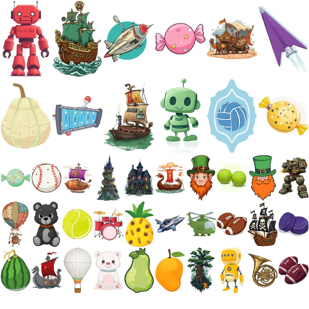 54-Piece Temporary Tattoo Stickers – Fun Designs for Kids & Adults