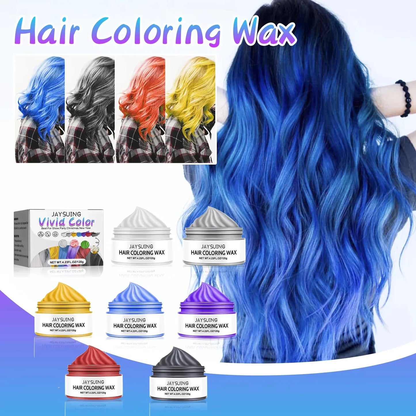 Temporary Hair Color Wax – Nourishing Styling Pomade 120g