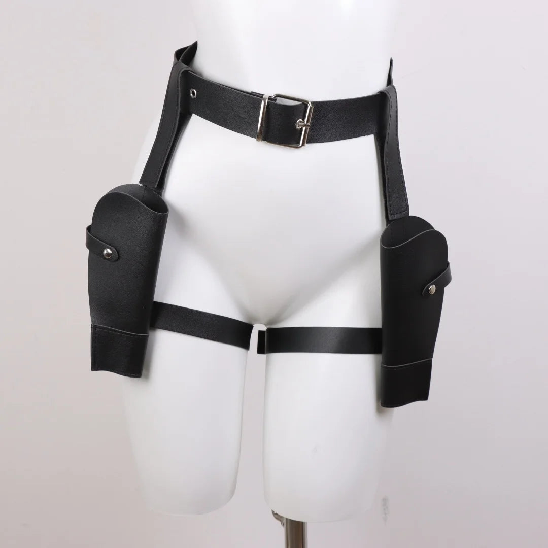 Trendy PU Leather Waist Cover Western Cowboy Decorative Belt Cosplay