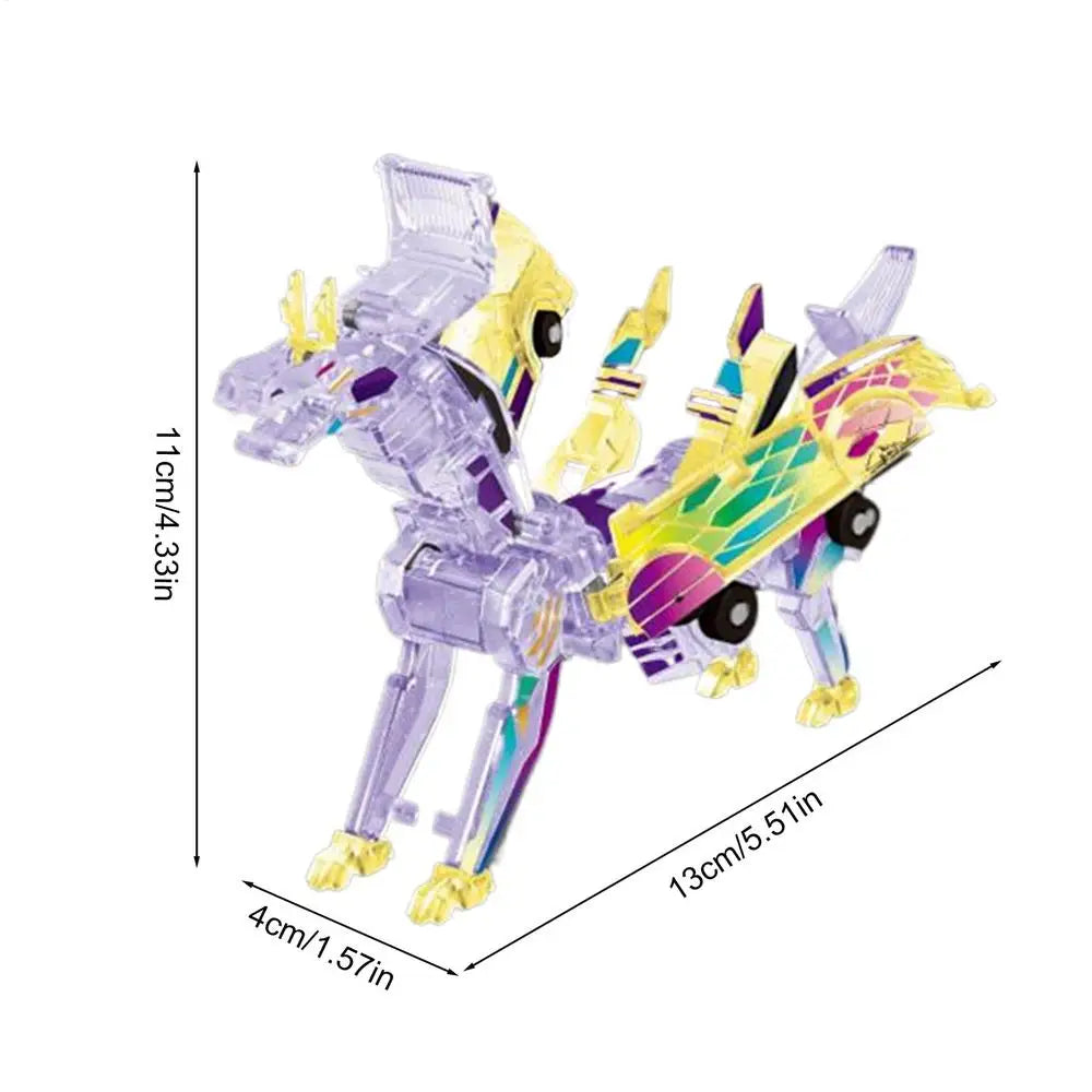 Dinosaur Car Toy Magnetic Dragon Toys Collision Transforming Dinosaur Car Toy Fun Transforming Cars for Toddler Preschool School Peaceful Pleasures Health and Wellness Noctilucent color