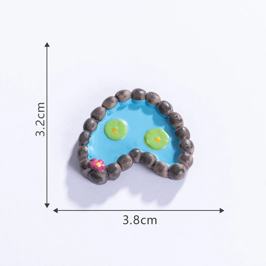 Miniature Landscape Mini Pool Model DIY Miniatures Fairy Garden Decor Micros Ponds Resin Craft Ornament Potted Bonsai Decor 피규어 Peaceful Pleasures Health and Wellness 6