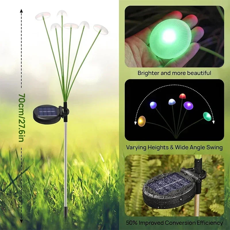 Solar Jellyfish LED Garden Lights IP65 Waterproof Pathway Decor