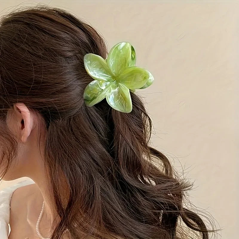 Flower Hair Claw Clip – Shark Crab Clamp for Women & Girls