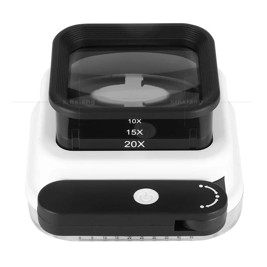 10X 15X 20Xhandheld Magnifier Foldable Led Light with Scale and Magnifying Glass for Antique Reading and Identification Peaceful Pleasures Health and Wellness WHITE 10x 15x 20x