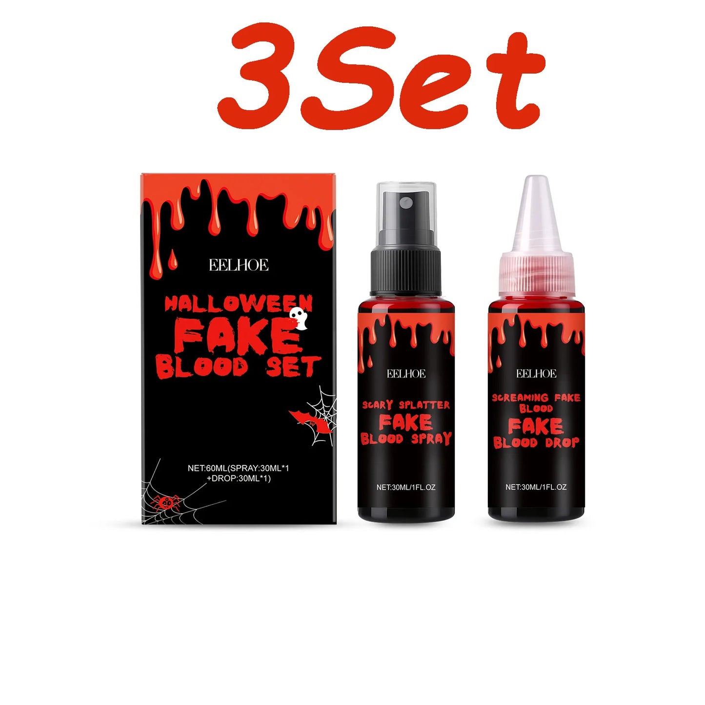 Halloween Fake Blood Set – Drip & Spray Special Effects Kit