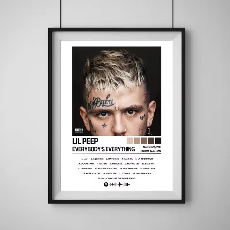 Lil Peep album Poster Music Album poster Fan gift Canvas printing poster Wall Art decoration painting Home Bedroom decoration Peaceful Pleasures Health and Wellness